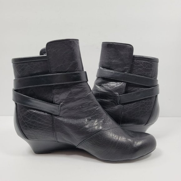 Rockport adiPrene By Adidas Women's Black Leather Wedge Boots US Size 8.5 - Picture 8 of 12